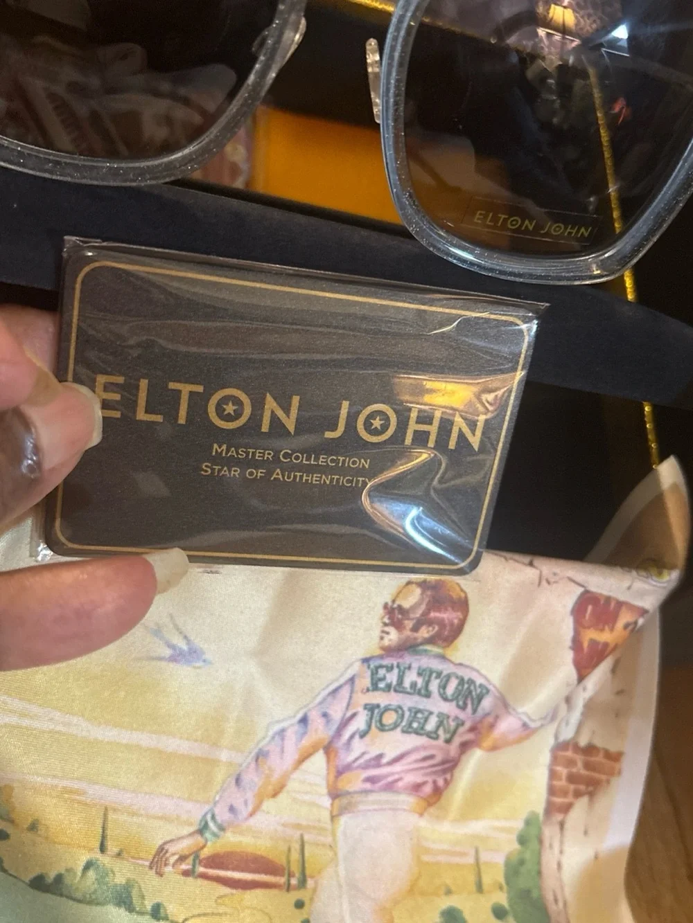 Elton John Women's Oval Sunglasses in Gray, comes w/ COA